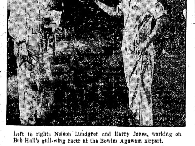 Springfield Republican photo of mechanics working on Hall Bulldog